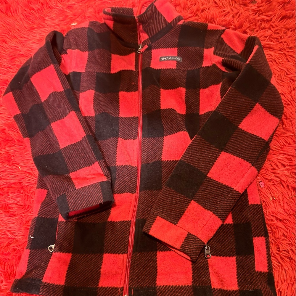 Columbia unisex Plaid Jacket in Red and Black
